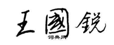 王正良王國銳行書個性簽名怎么寫