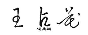 駱恆光王占花草書個性簽名怎么寫