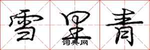 龐中華雪裡青行書怎么寫