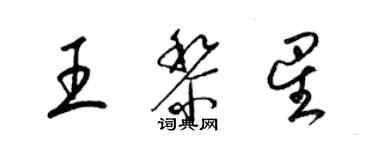梁錦英王黎星草書個性簽名怎么寫