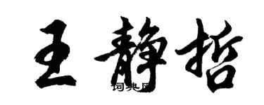 胡問遂王靜哲行書個性簽名怎么寫