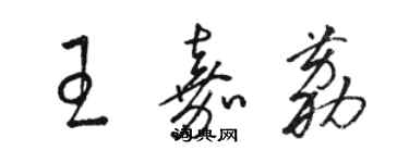 駱恆光王嘉荔草書個性簽名怎么寫