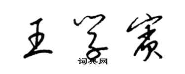 梁錦英王學賓草書個性簽名怎么寫