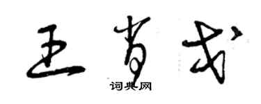 曾慶福王肖戈草書個性簽名怎么寫