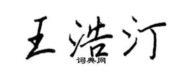 王正良王浩汀行書個性簽名怎么寫