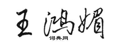 駱恆光王鴻媚行書個性簽名怎么寫