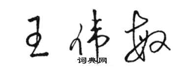 駱恆光王偉敏草書個性簽名怎么寫