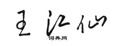 駱恆光王江仙草書個性簽名怎么寫