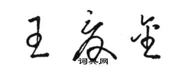 駱恆光王夏金草書個性簽名怎么寫