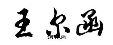 胡問遂王爾函行書個性簽名怎么寫