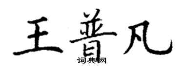 丁謙王普凡楷書個性簽名怎么寫