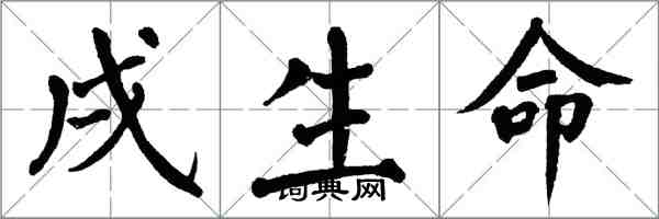 翁闓運戌生命楷書怎么寫