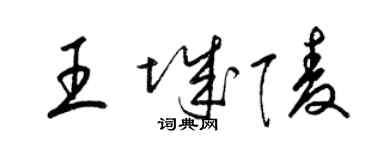 梁錦英王城陵草書個性簽名怎么寫