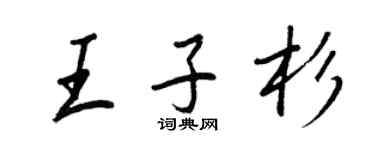 王正良王子杉行書個性簽名怎么寫