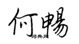 王正良何暢行書個性簽名怎么寫