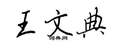 王正良王文典行書個性簽名怎么寫