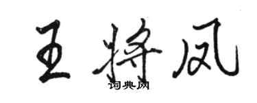 駱恆光王將鳳行書個性簽名怎么寫