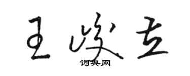 駱恆光王峻立草書個性簽名怎么寫