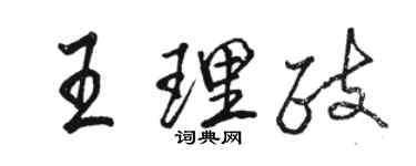 駱恆光王理政行書個性簽名怎么寫