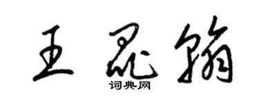 梁錦英王昆翰草書個性簽名怎么寫