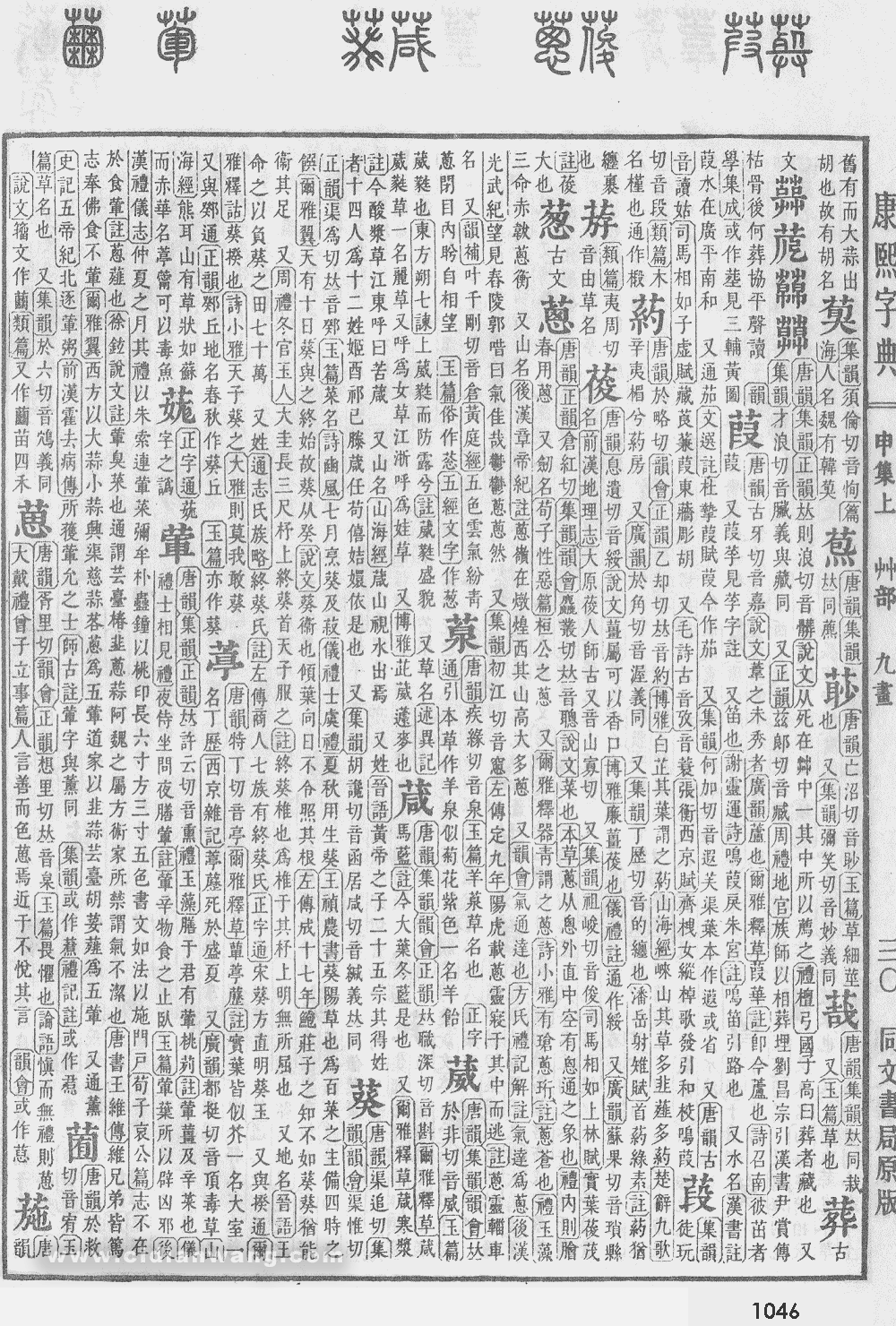 康熙字典掃描版第1046頁