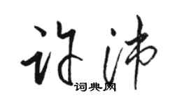 駱恆光許沛草書個性簽名怎么寫