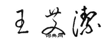 駱恆光王艾潔草書個性簽名怎么寫