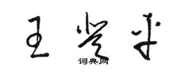 駱恆光王登平草書個性簽名怎么寫