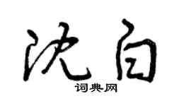 曾慶福沈白草書個性簽名怎么寫