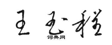 駱恆光王玉程草書個性簽名怎么寫