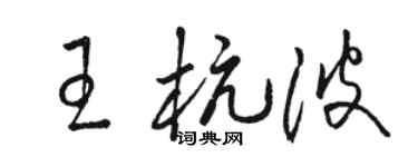駱恆光王杭波草書個性簽名怎么寫