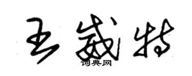 朱錫榮王威特草書個性簽名怎么寫