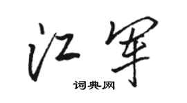 駱恆光江軍行書個性簽名怎么寫