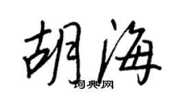 王正良胡海行書個性簽名怎么寫