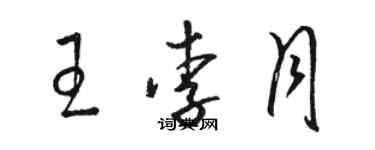 駱恆光王李月草書個性簽名怎么寫