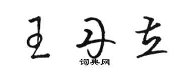 駱恆光王丹立草書個性簽名怎么寫