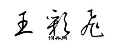 梁錦英王彩飛草書個性簽名怎么寫