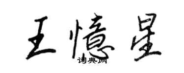 王正良王憶星行書個性簽名怎么寫