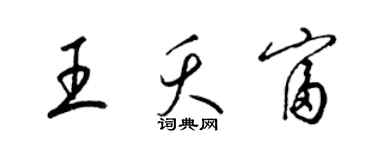 梁錦英王夭富草書個性簽名怎么寫