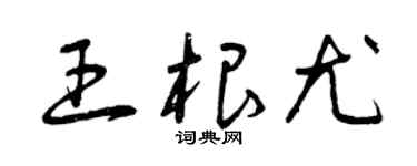 曾慶福王根尤草書個性簽名怎么寫