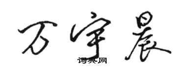 駱恆光萬宇晨行書個性簽名怎么寫