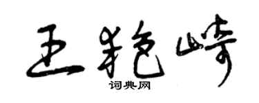 曾慶福王艷崎草書個性簽名怎么寫