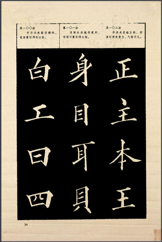 歐楷間架結構128法