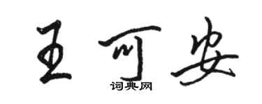 駱恆光王可安行書個性簽名怎么寫