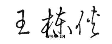 駱恆光王棟俠草書個性簽名怎么寫