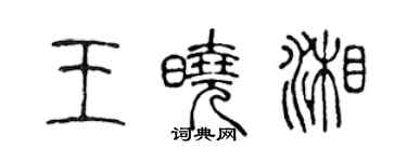 陳聲遠王曉湘篆書個性簽名怎么寫