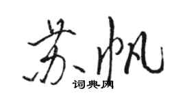 駱恆光蘇帆行書個性簽名怎么寫