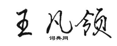 駱恆光王凡領行書個性簽名怎么寫