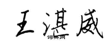 王正良王湛威行書個性簽名怎么寫