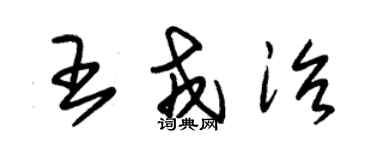 朱錫榮王戎治草書個性簽名怎么寫
